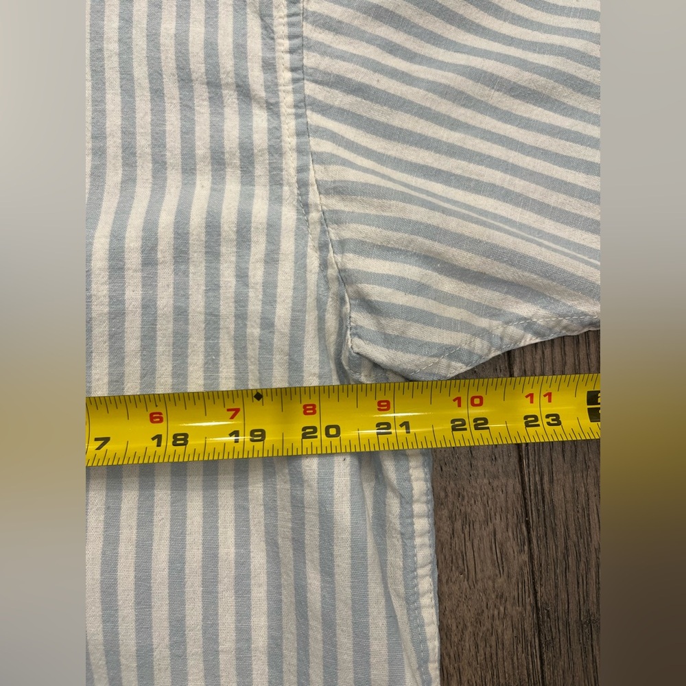 Jack&Jones Men's Button Up Striped Short Sleeve Shirt - Blue - Picture 9 of 9